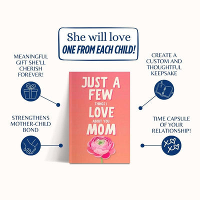 "Just a Few Things I Love About You Mom" Fill-In The Blank Book Gift For Mom